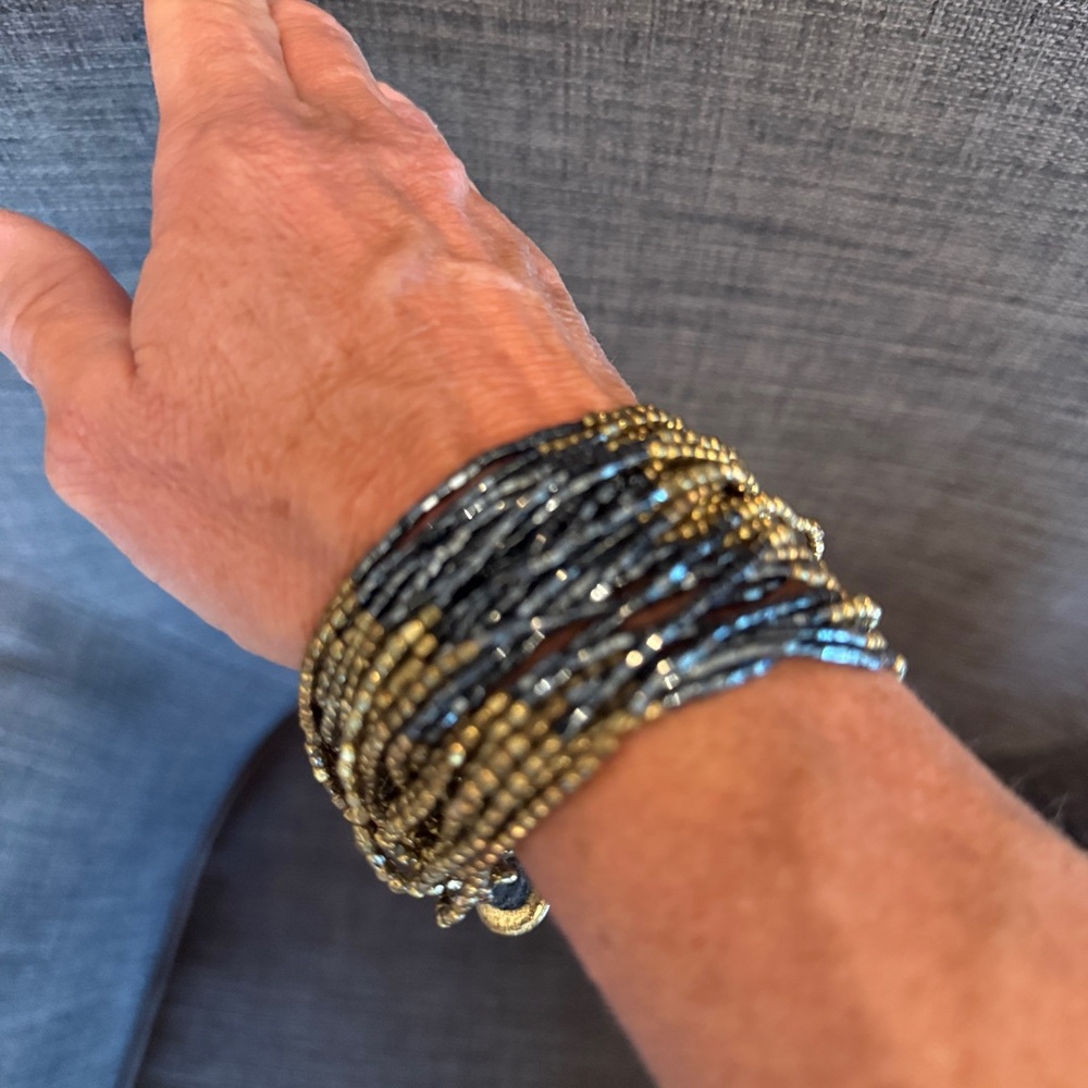 Ink and Alloy Beaded bracelet